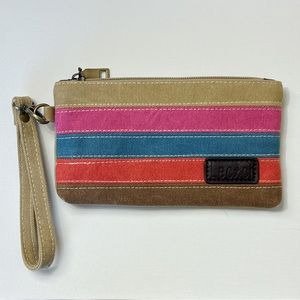 Lecxci Multi-Color Canvas Wristlet